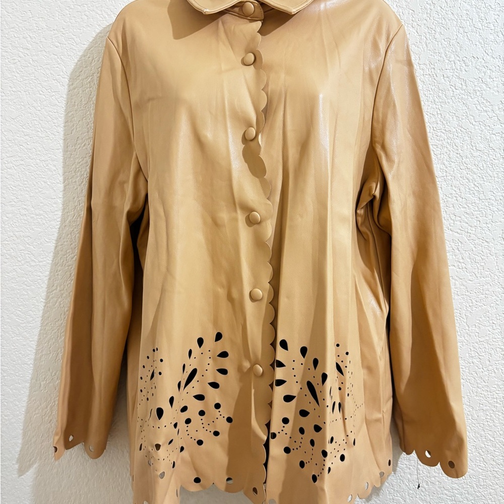Marc New York tan faux leather Women's Jacket NEW